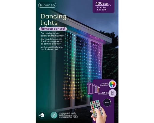 Luci a tenda LED 190x190 cm cambio colore