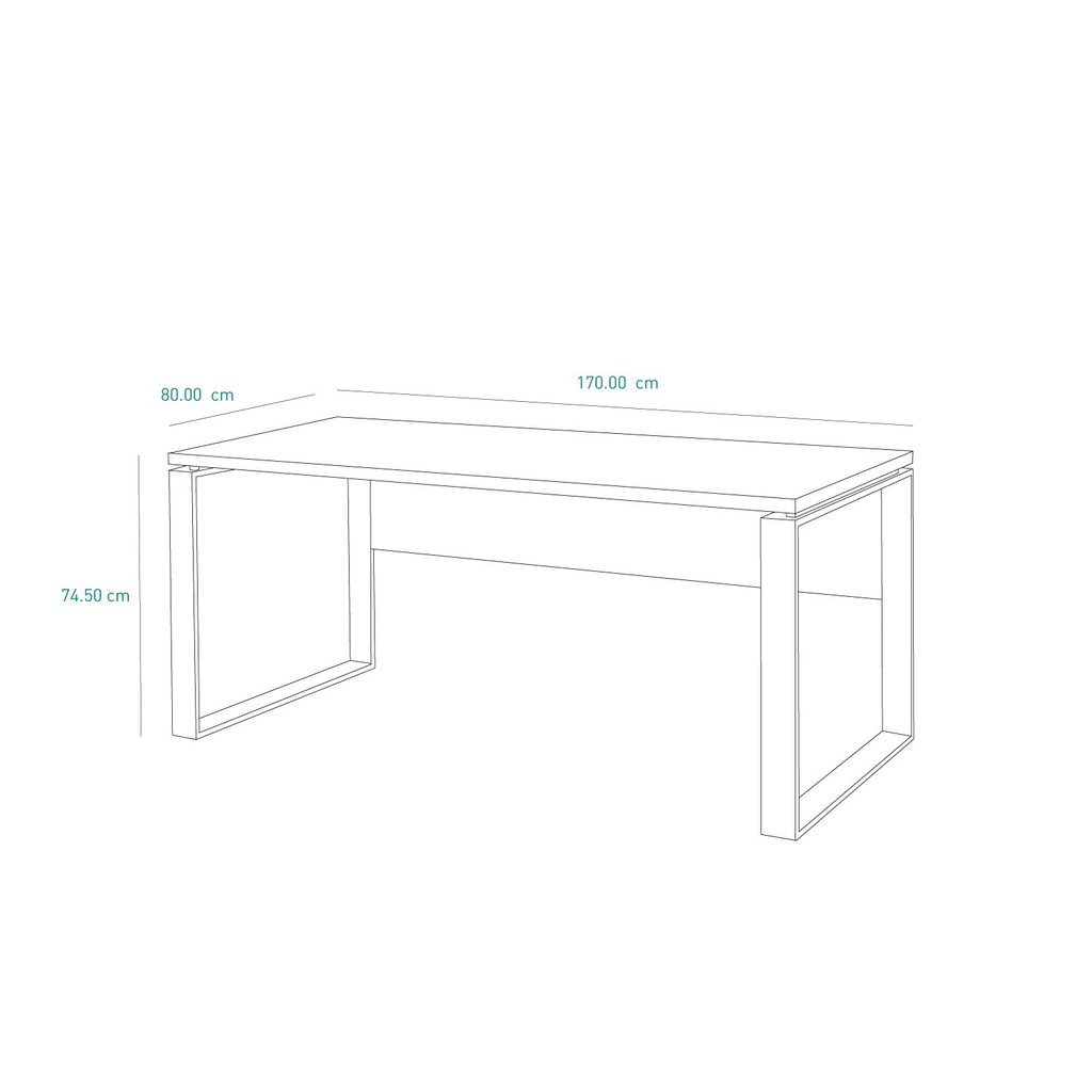 (2c)  Scrivania con gambe in metallo rovere Sonoma 170 x 80 x 74,5