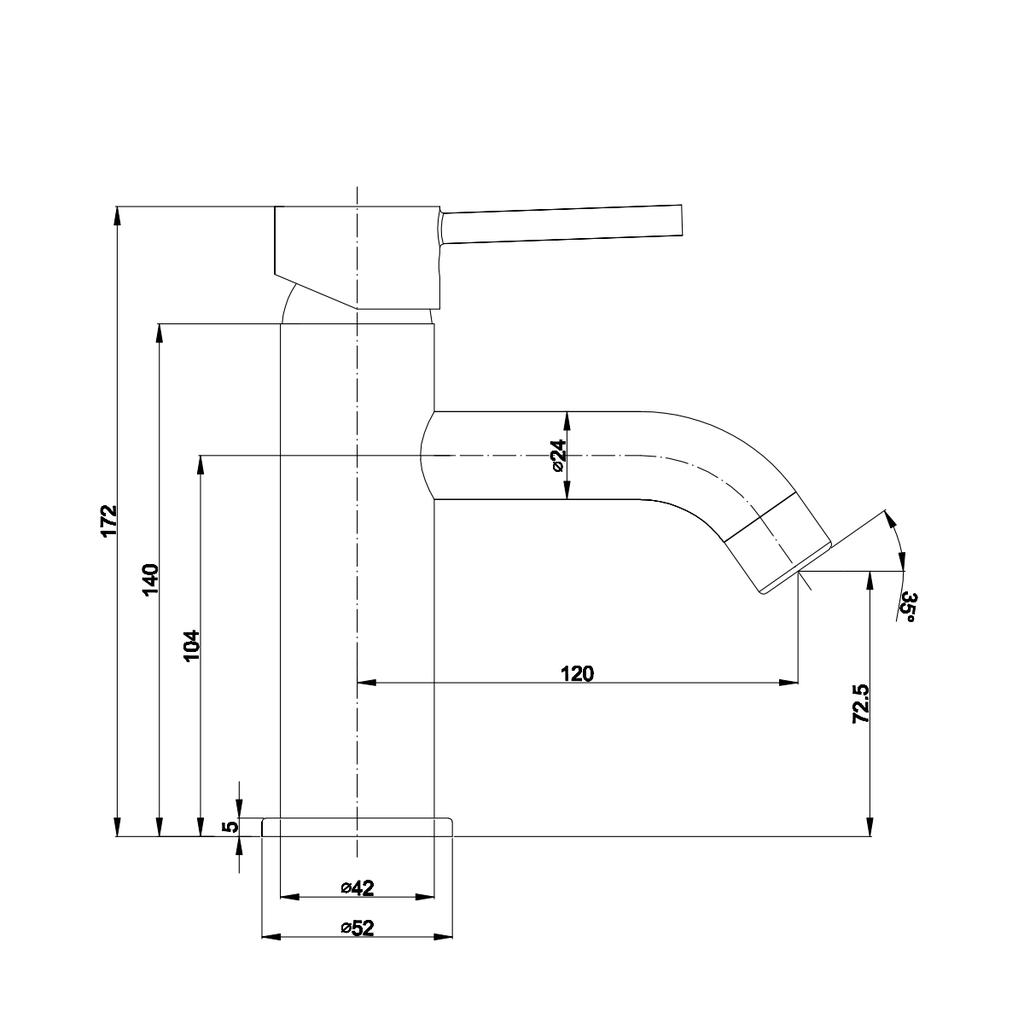 Rubinetto miscelatore cromato per lavabo