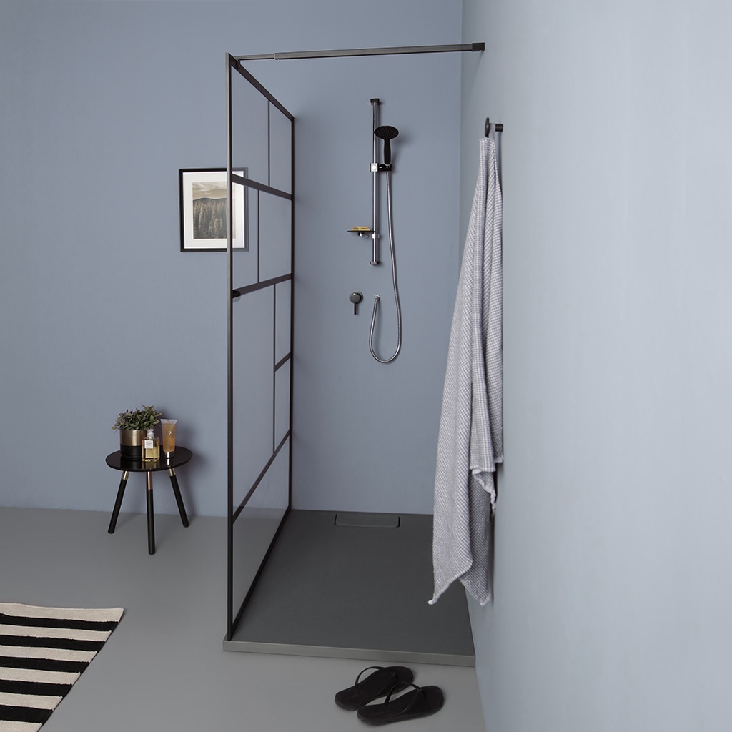 Parete doccia walk in 90 cm nera