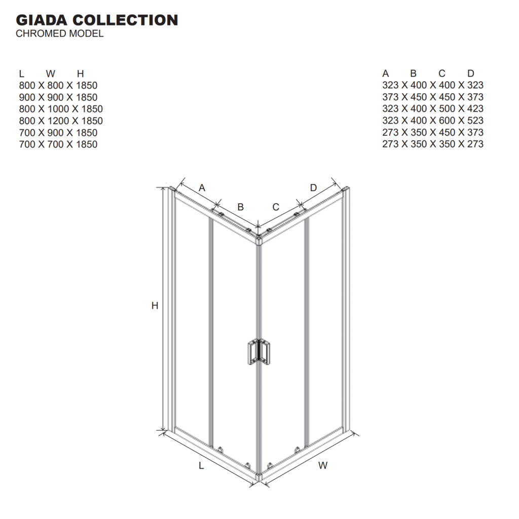 Box doccia rettangolare 80x120 cristallo opaco