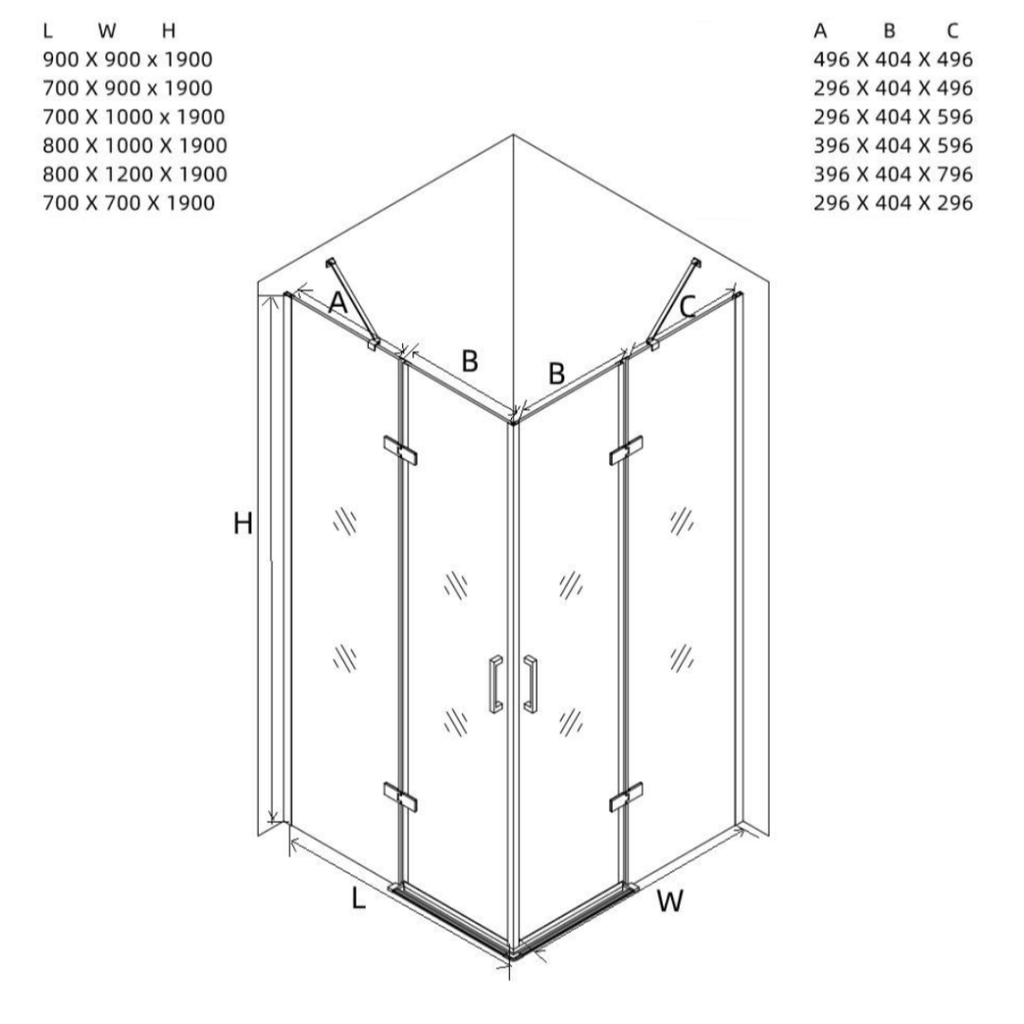 Box doccia 70x100 in cristallo 6mm