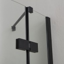 Box doccia angolare 80x80 senza profili, nero opaco
