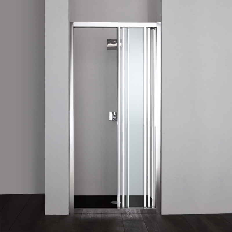 Porta nicchia doccia 90 cm tre ante trasparenti