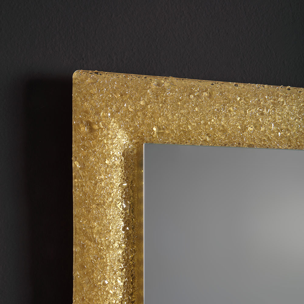 Specchio con cornice in vetro fuso 90x62