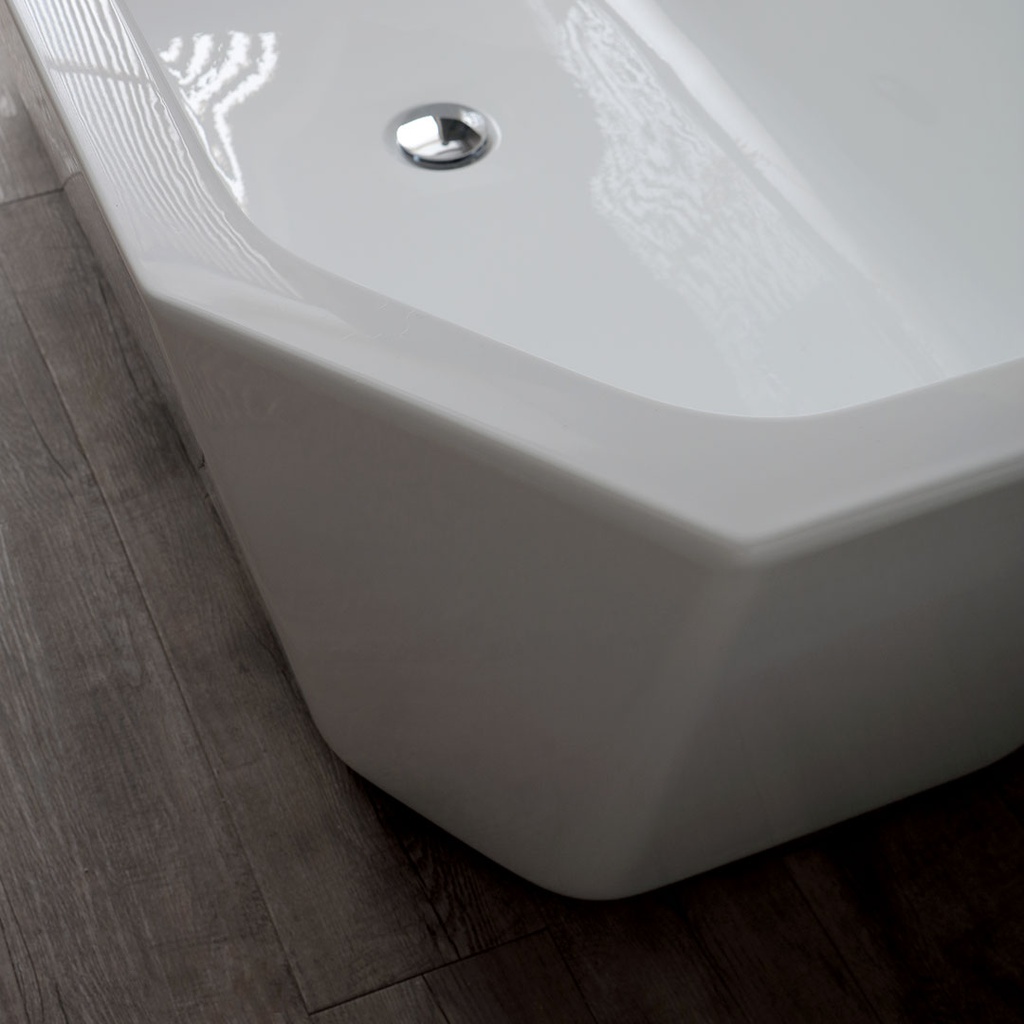 Vasca freestanding ottagonale in acrilico bianco
