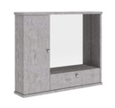Specchiera bagno grigio cemento mobile arredo moderno 1 anta con ribalta h.61x73x14