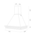 Cappa cucina rustica bianca RUSTICHELLA con cornice in legno intarsio cm 60