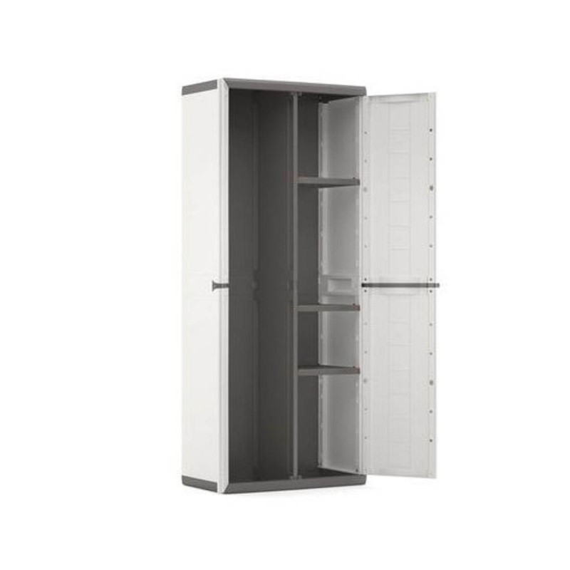 Armadio portascope in resina Bianco e Grigio JOLLY R16T 68x39 x h166 cm