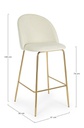 2x Sgabello bar carry bianco in velluto stile atmosphere