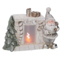 Babbo natale ceramica con camino crema cm24,5x11h18,5