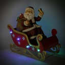 Babbo natale metallo slitta rosso cm32x17h29