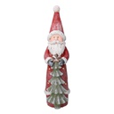 Babbo natale resina led con albero rosso cm18x19h66