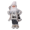Babbo natale tessuto con regali e lanterna grigio cm24x12h45