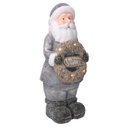Babbo natale resina led con ghirlanda grigio cm21,5x19,5h51