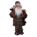 Babbo natale tessuto con regali e lanterna marrone cm30x17,5h60