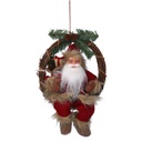 Babbo natale tessuto su ghirlanda marrone rosso cm23,5x13,5h30