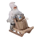Babbo natale tessuto con slitta grigio cm33x12h30