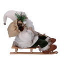 Babbo natale tessuto su slitta verde bianco cm33x12h30