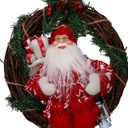 Babbo natale tessuto su ghirlanda rossocmø35