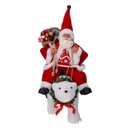 Babbo natale tessuto su orso rosso cm30x10h36