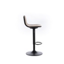 2x Sgabello in microfibra beige con struttura in metallo 39x45x86/102h cm 