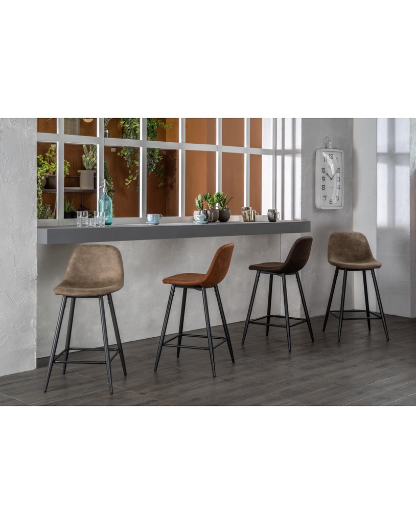 2x Sgabello in similpelle - Brigitte 