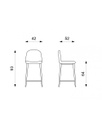 2x Sgabello in similpelle Brigitte STS
