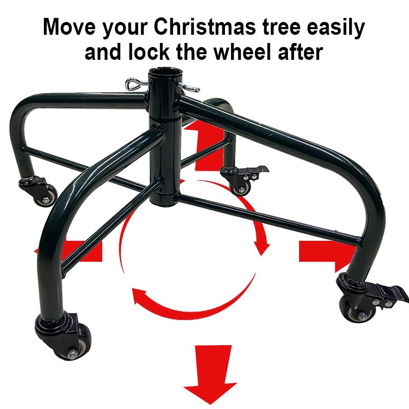 Base albero solo base metallo nero con ruote cm60