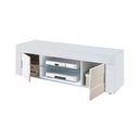 Base Porta TV bianco lucido 2 ante grigio cemento L.138 P.42 H.44 cm
