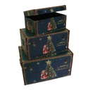 Baule ecopelle 1-3 blu albero rettangolare cm59x36h33