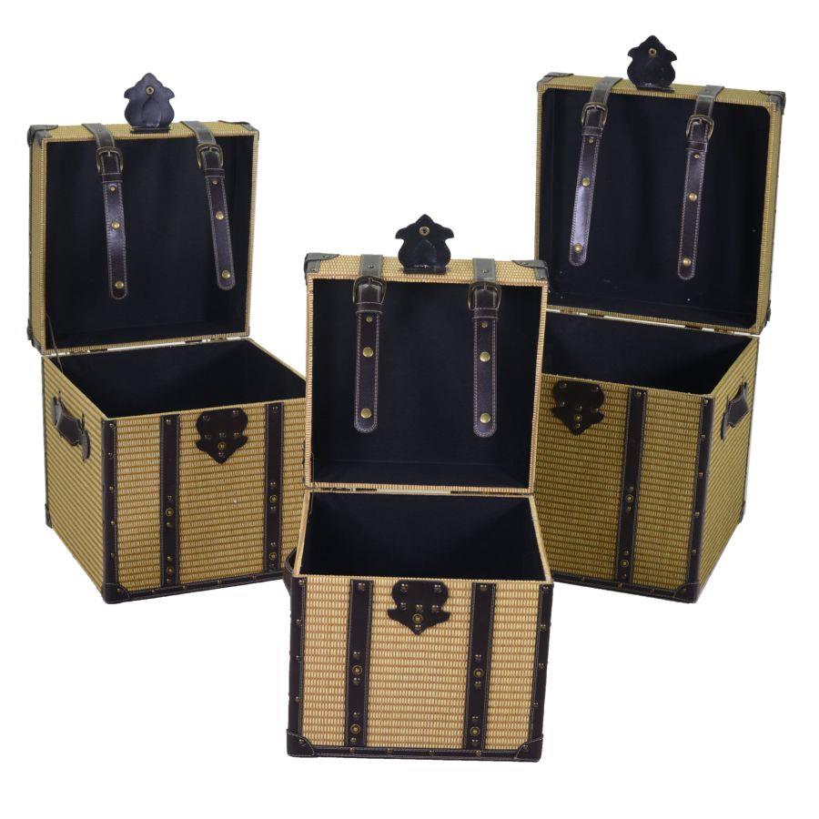 Baule ecopelle 1-3 intreccio quadro cm47x47h47,5