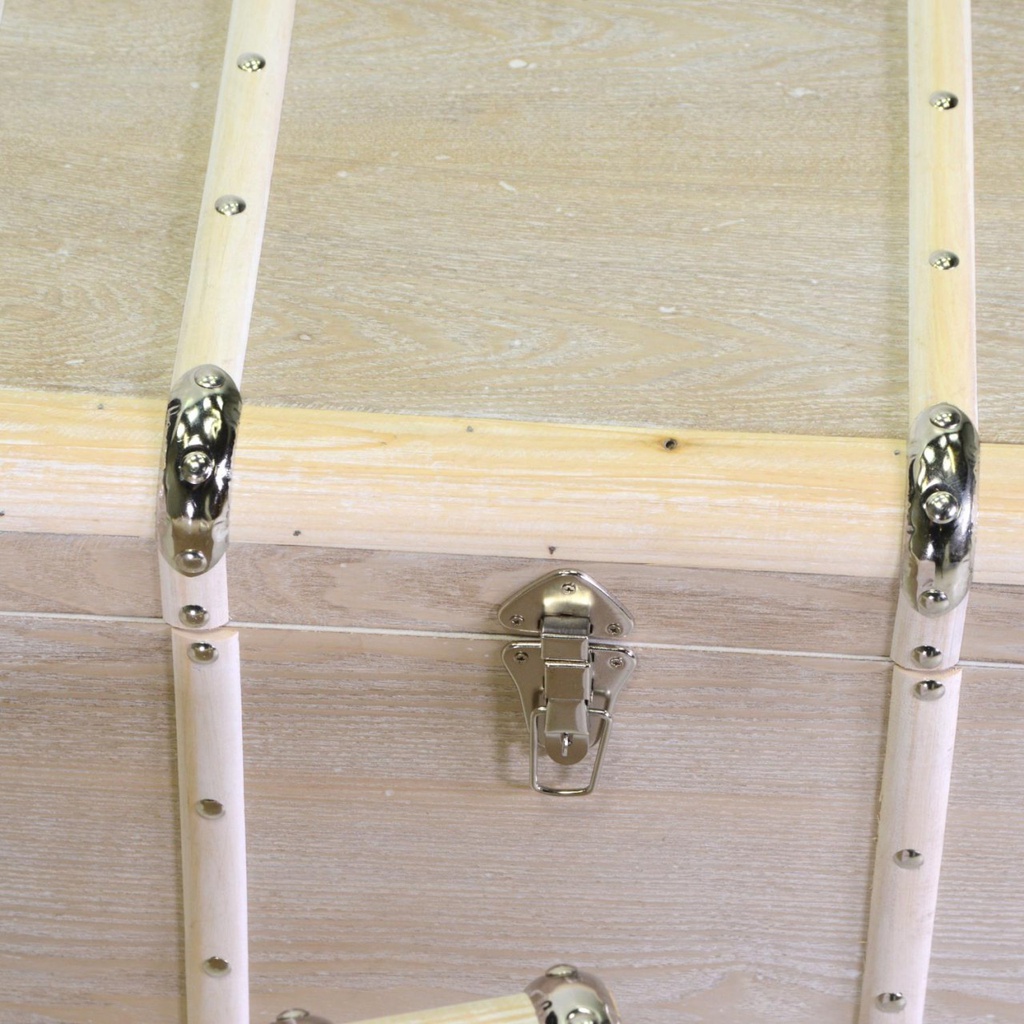 Baule legno 1-3 sbiancato rettangolare cm 60x40h41