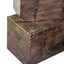Baule legno ecopelle 1-3 marrone rettangolare cm 68x38h40