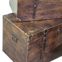 Baule legno ecopelle 1-3 marrone rettangolare cm 68x38h40