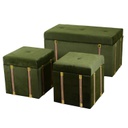 Baule velluto 1-2 verde cm80x40h44