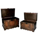 Baule legno 1-2 marrone rettangolare cm 49x31h35