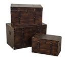 Baule legno ecopelle 1-3 marrone rettangolare cm 68x38h40