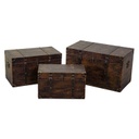 Baule legno ecopelle 1-3 marrone rettangolare cm 68x38h40