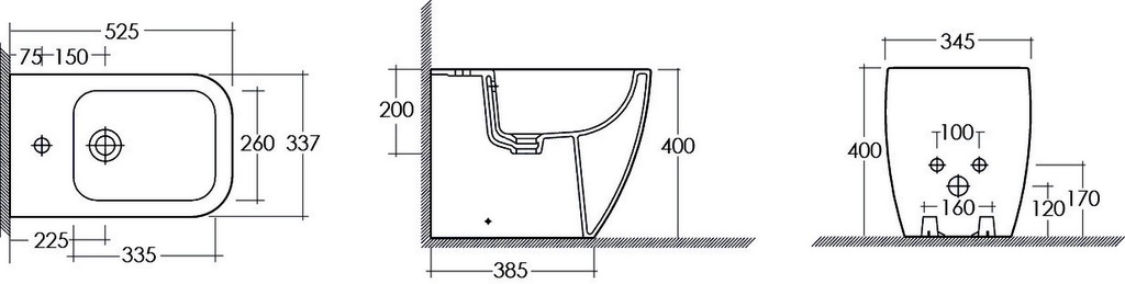 Bidet Metropolitan Filo Muro