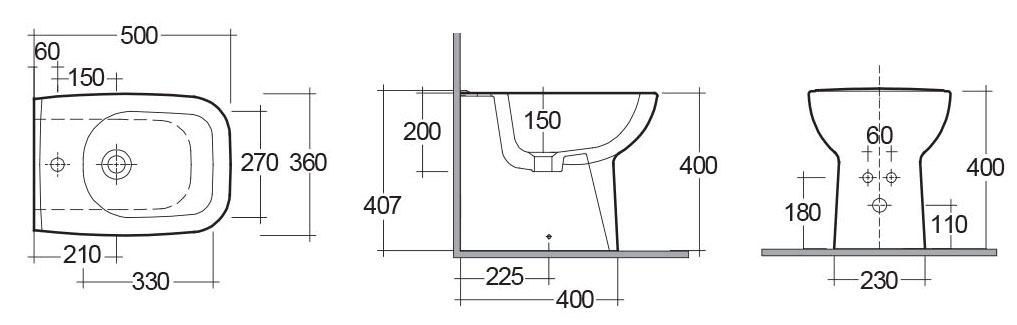 Bidet Origin Filo Muro