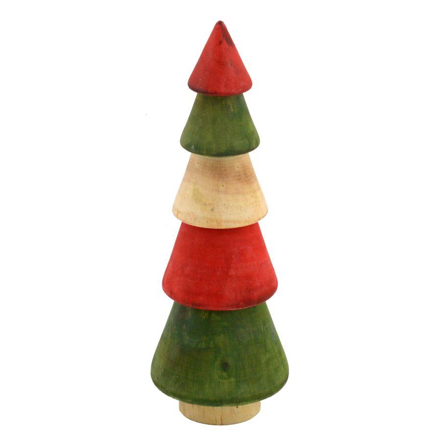 Albero legno naturale rosso verde cmø9h25,5