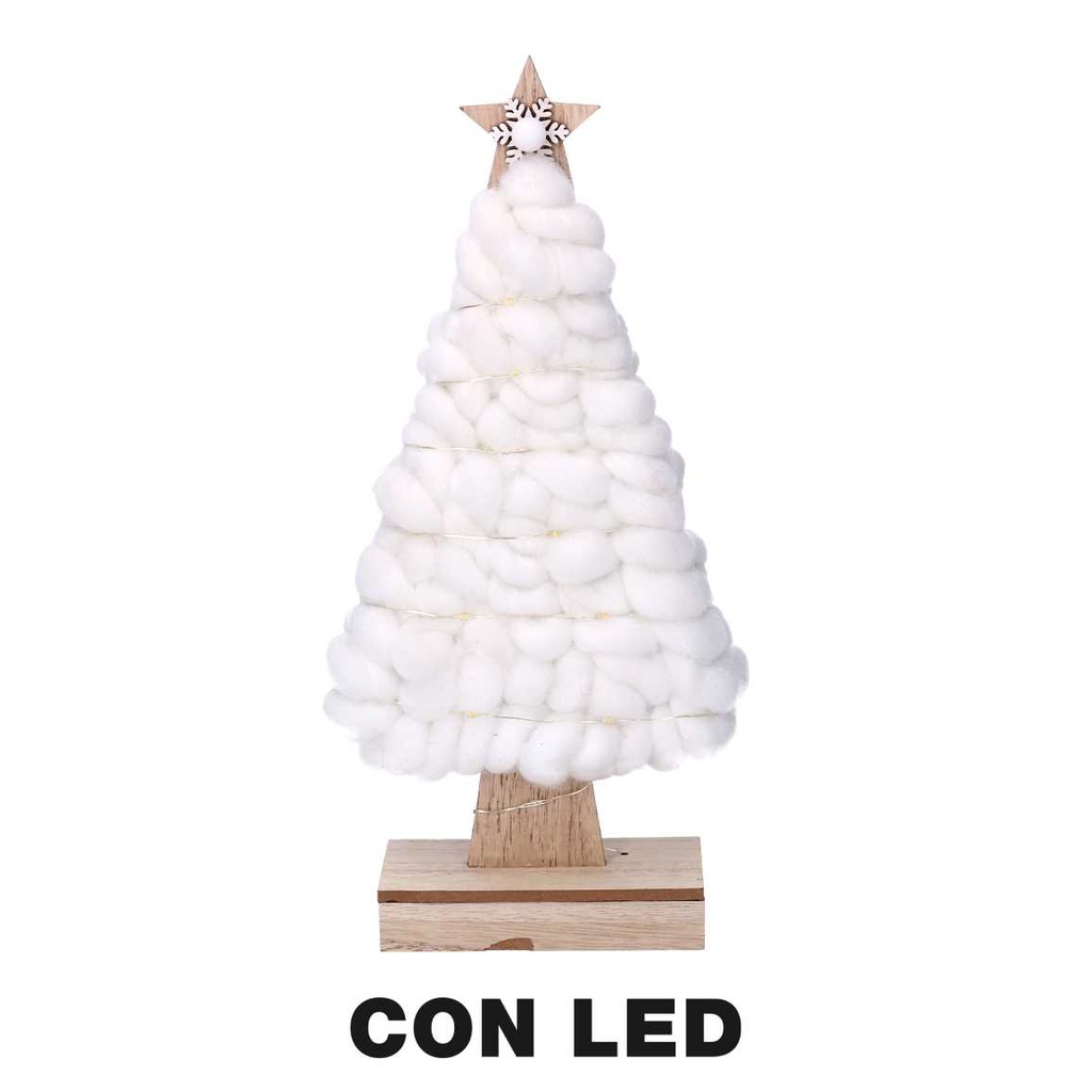 Albero legno tessuto led bianco cm15x5h33