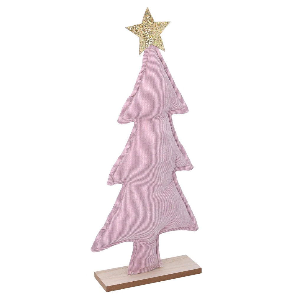 Albero tessuto rosa e oro cm23,5x7h53,5