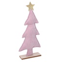 Albero tessuto rosa e oro cm23,5x7h53,5