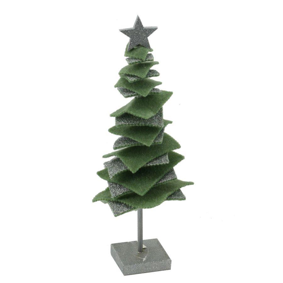 Albero tessuto verde e argento cmø19h47