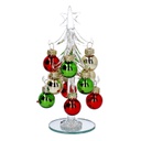 Albero vetro trasparente con sfere cm11,7x8,7h17