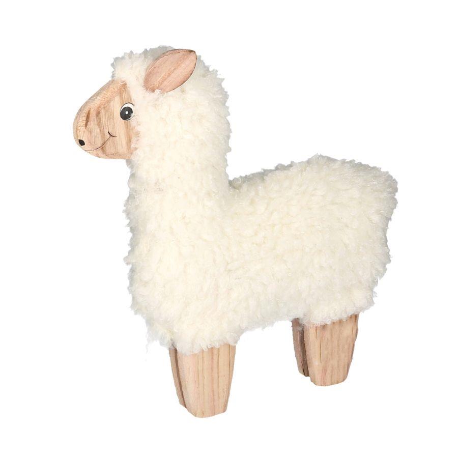 Alpaca legno tessuto biancocm 26x4h22
