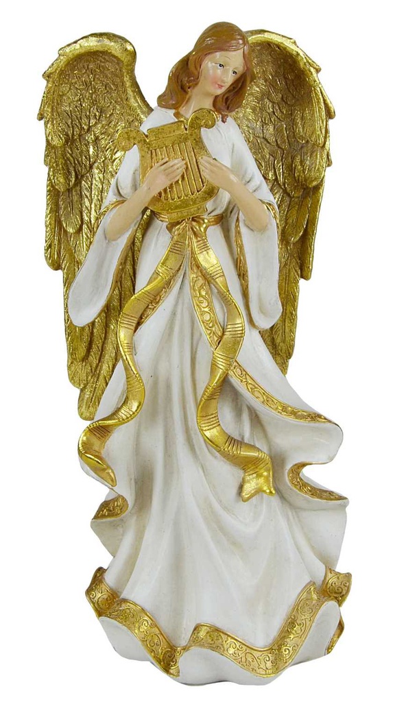 Angelo resina bianco oro cm18,8x15h37,8