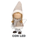 Angelo tessuto crema con led cm 16x13h52